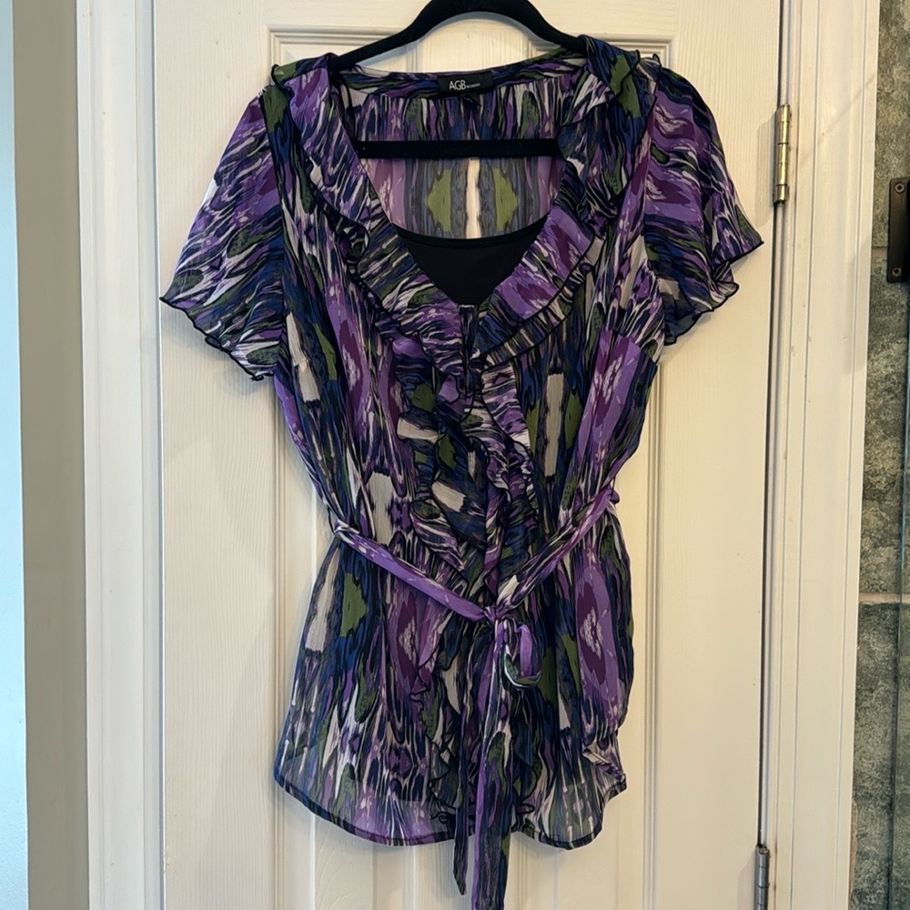 Sheer top with built in tank top